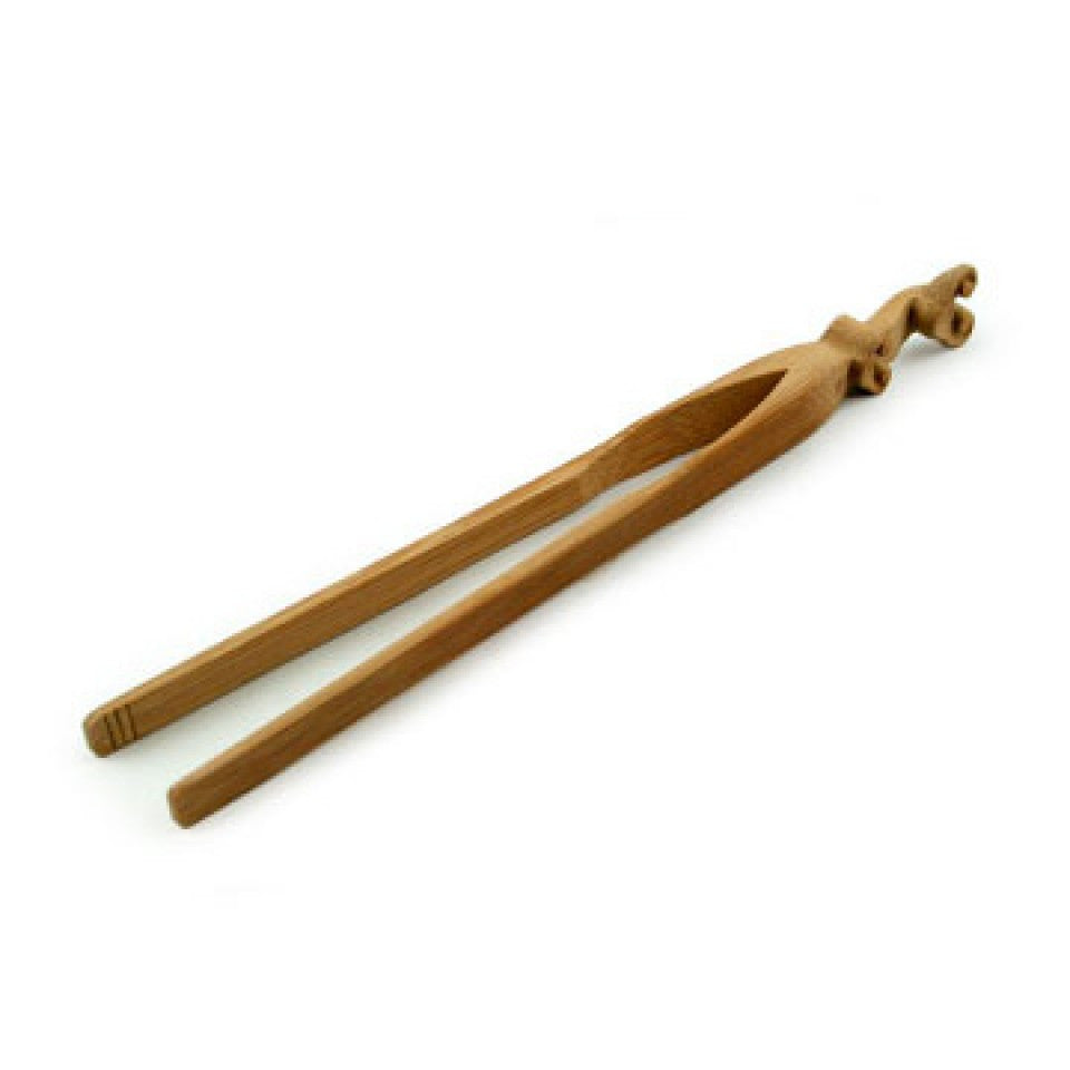 Embellished Wood Tea Tong